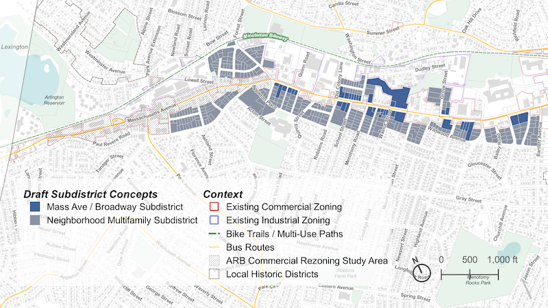 Draft Zoning Map for Arlington Heights, alternative 2